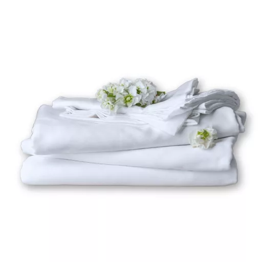 Hófehér szatén 3 részes garnitúra 140 x 200 huzattal (szállodai minőségben)