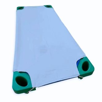 Óvodai fektetőre való sima vászon lepedő világoskék