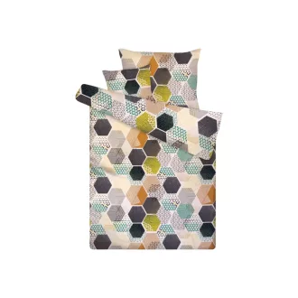   Pamut szatén 3 részes ágynemű garnitúra - méhsejtes mintával