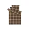Pamut szatén 3 részes ágynemű garnitúra - kockás barna