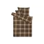 Pamut szatén 3 részes ágynemű garnitúra - kockás barna