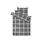 Pamut szatén 3 részes ágynemű garnitúra - kockás szürke