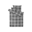 Pamut szatén 3 részes ágynemű garnitúra - kockás szürke