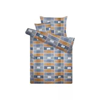 Pamut szatén 3 részes ágynemű garnitúra - téglás