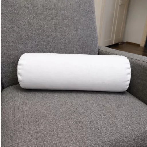 Hófehér krepp hengerpárna huzat