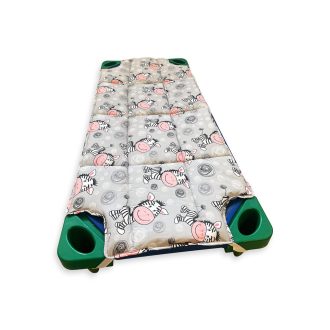   Óvodai fektetőre steppelt töltött lepedő - szürke zebrás