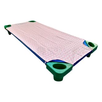   Óvodai fektetőre való sima vászon lepedő rózsaszín cicás