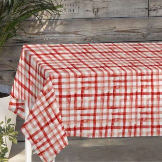 Prémium impregnált modern asztalterítő - VEDA RED