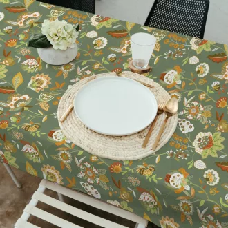 Terítő dizájn zöld mintás