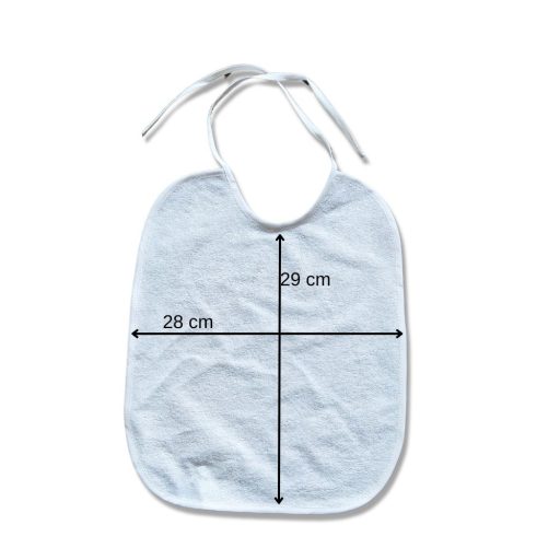 Partedli, előke vízhatlan anyagból hófehér színben