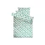 Pamut vászon 3 részes ágynemű garnitúra - indás zöld virágos